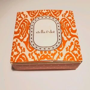 Stella & Dot Orange Small Patterned Jewelry Box